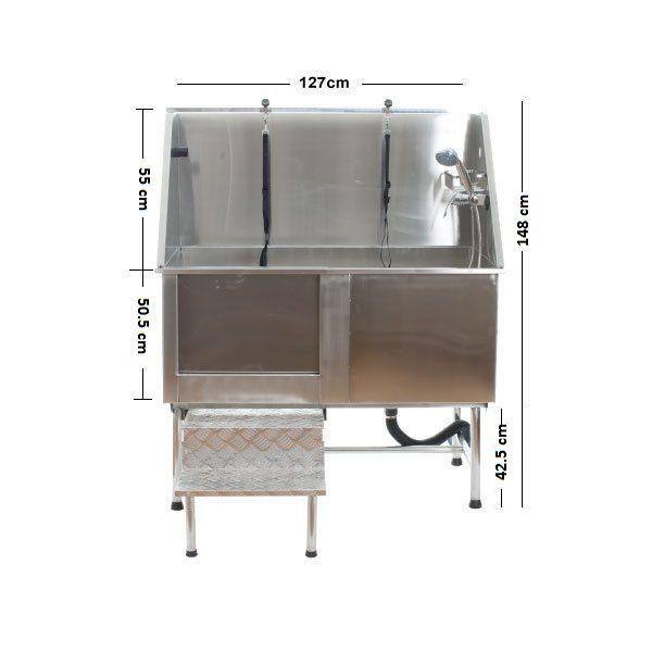 Stainless Steel Step In Dog Grooming Tub