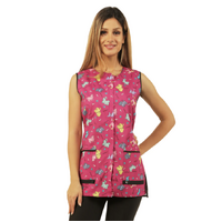Ladybird Pink Dog Design Waterproof Zipper Vest - Large
