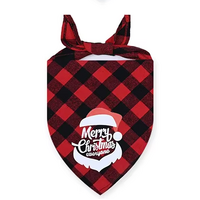TCS Christmas Red Plaid Bandana - Large