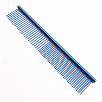 TCS - Stainless Steel Pet Grooming Comb - 19cm - Blue