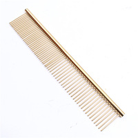 TCS - Stainless Steel Pet Grooming Comb - 19cm - Gold