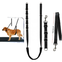 Adjustable Nylon Grooming Loop and Belly Strap Set - Black