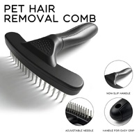 TCS Double-Row Rotating Pin Pet Grooming Rake