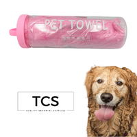 TCS Pet Towel Ultra-Absorbent Chamois - Pink