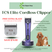 TCS Elite Cordless Clipper with 10F Blade and FREE 7F Blade