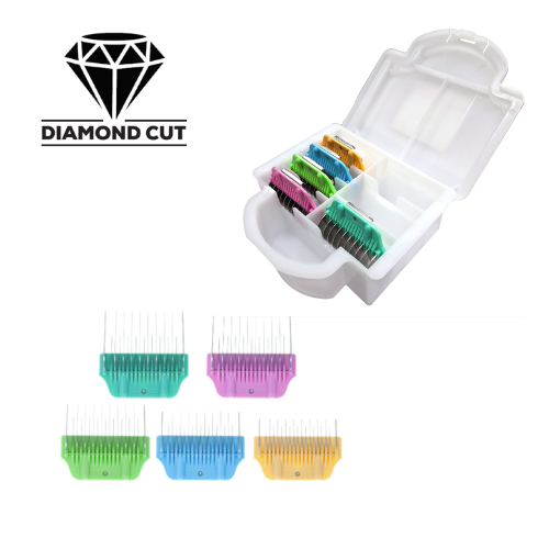 Diamond Cut Wide Skip-Tooth Comb Attachment Set of 5