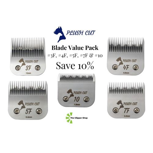 Plush Cut Blade Value Pack Includes #3F, #4F, #5F, #7F and #10