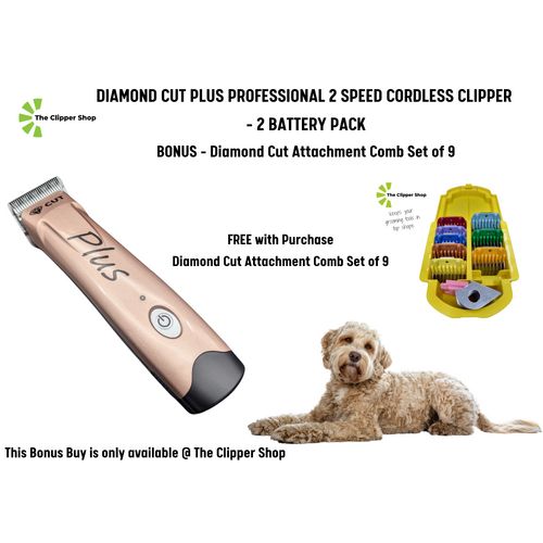Diamond Cut Plus Cordless Clipper with Attachment Comb Set Pack