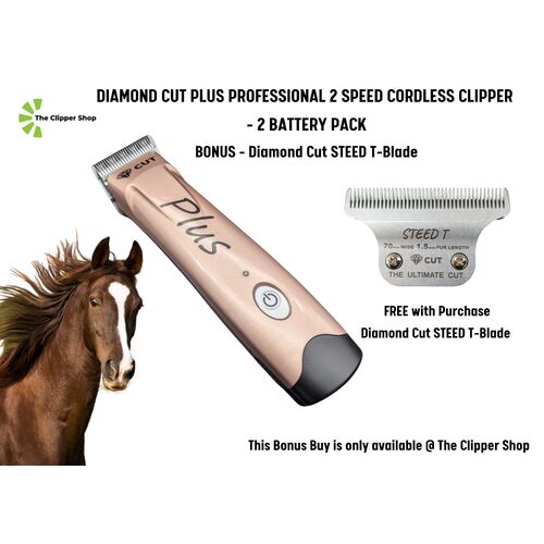 Diamond Cut Plus Cordless Clipper with FREE DC STEED T-Blade