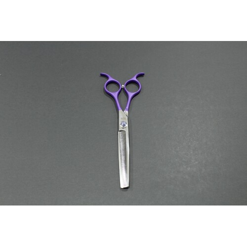 TCS Dovetail 6.5" Thinners/Blenders Pet Grooming Scissors - Purple Handle and Jewel Adjusting Screw