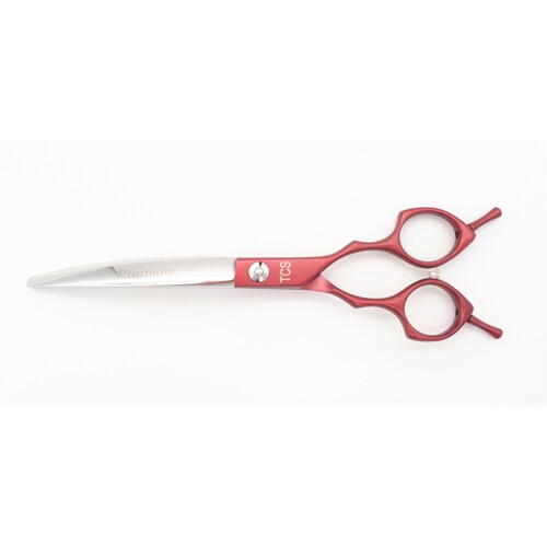 TCS 7" Curved Pet Scissors - Red