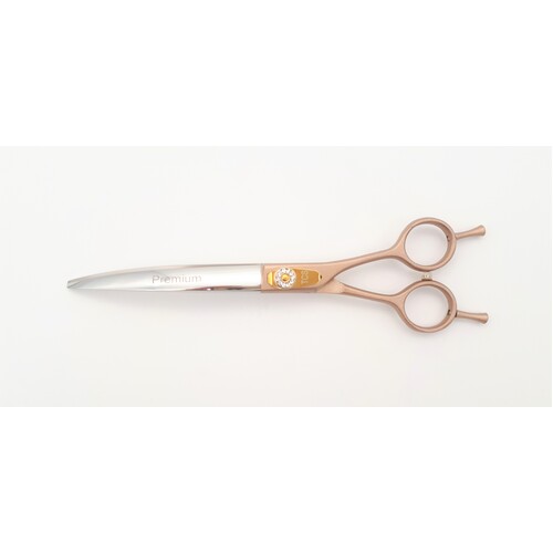 TCS 7.5" Curved Pet Scissors with Jewel Adjustment - Gold