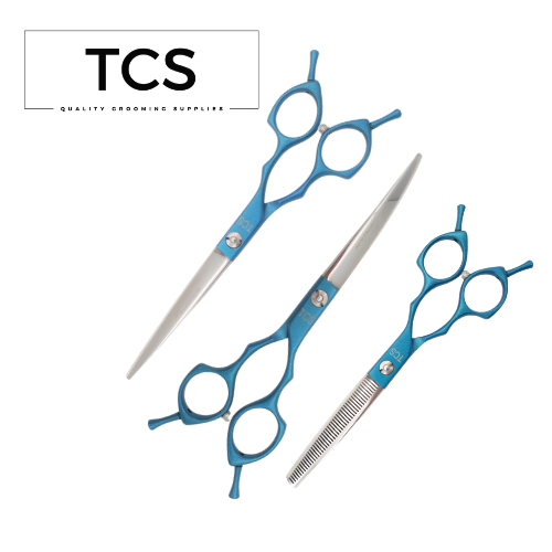 TCS Blue 3 Piece Set of Scissors