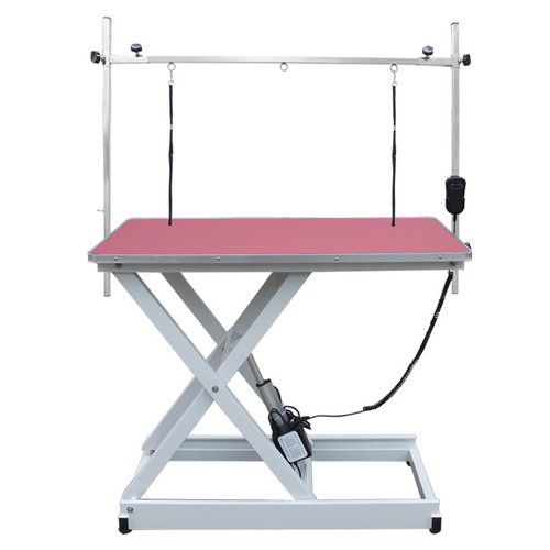 Professional Electric Pet Grooming Table with Hand Control - Pink