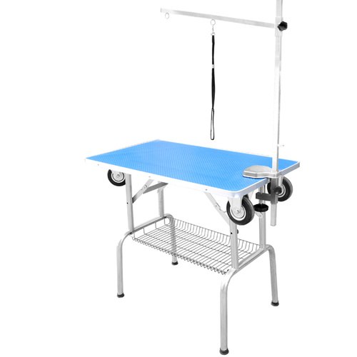 Grooming Table Portable with Wheels Blue -