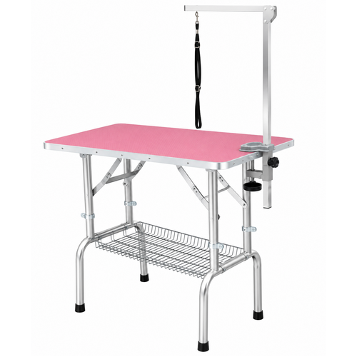 The Clipper Shop Pet Grooming Height Adjustable Table - Medium - Pink