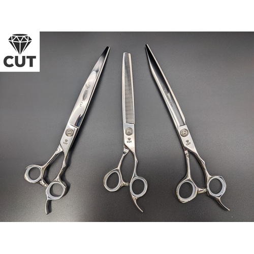 Diamond Cut 8.5" 3 Pce Set Professional Pet Grooming Scissors