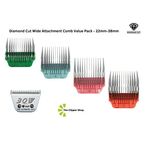 Diamond Cut Wide Attachment Comb Value Pack - 22mm-38mm