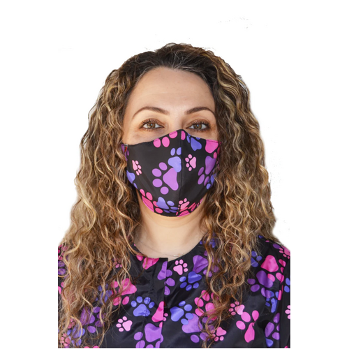 Ladybird Pink and Purple Paw Print Mask - Pack of 2