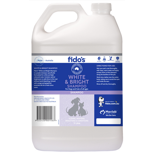 Fido's White and Bright Shampoo 5lt 