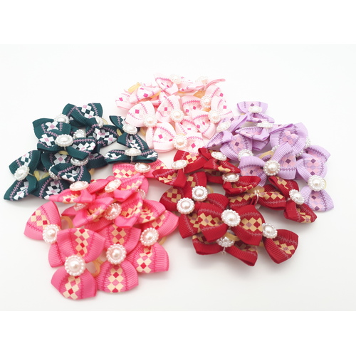 TCS Pearl Centre Dog Hair Bows - 50pcs