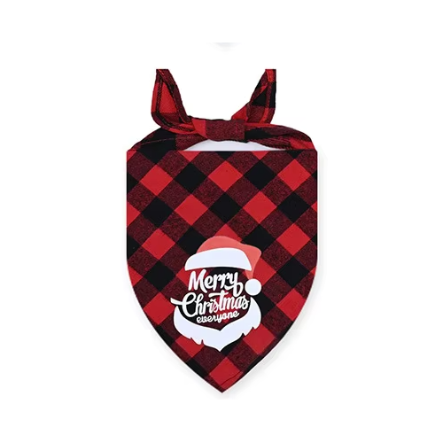 TCS Christmas Red Plaid Bandana