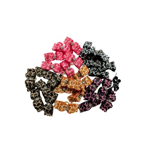 TCS Deluxe Leopard Print Dog Hair Bows - 30pcs