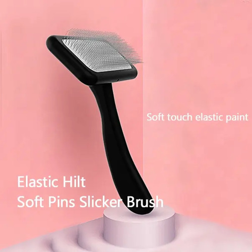 TCS Wooden Soft Slicker Brush - Black