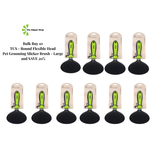 TCS Round Flexi Head Slicker Brush - Large - Bulk Buy 10