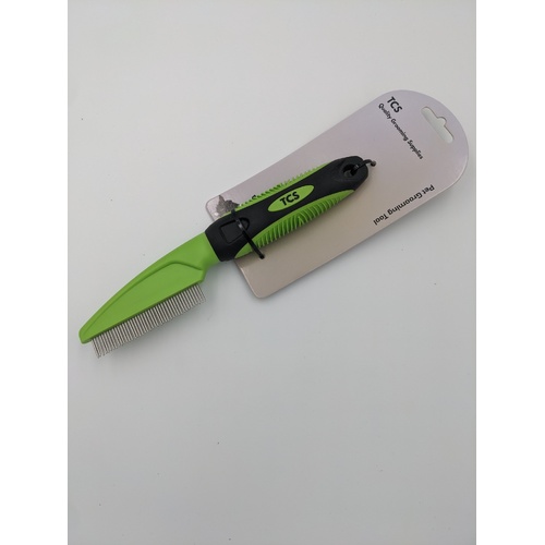 TCS Rotating Pin Pet Grooming Comb with Ergonomic Handle